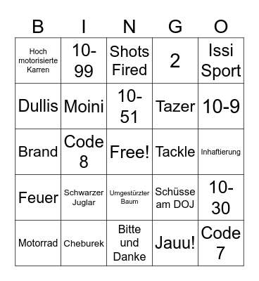 Blackdragon PD Bingo Card