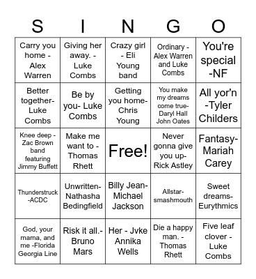 Nick & Courtney's Wedding Bingo Card