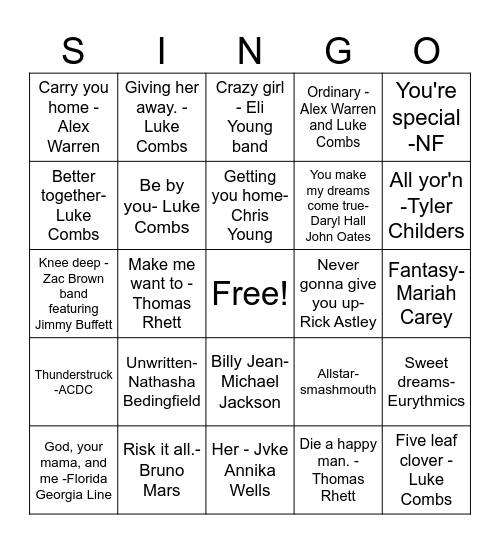 Nick & Courtney's Wedding Bingo Card