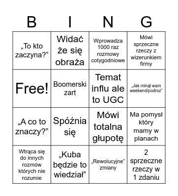 Wujo Maciejo Bingo Card