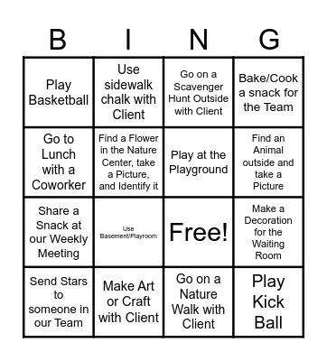 OUTPATIENT BINGO Card
