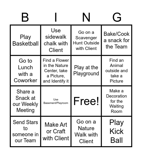 OUTPATIENT BINGO Card