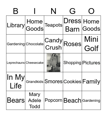 Mary's Birthday Bingo! Bingo Card