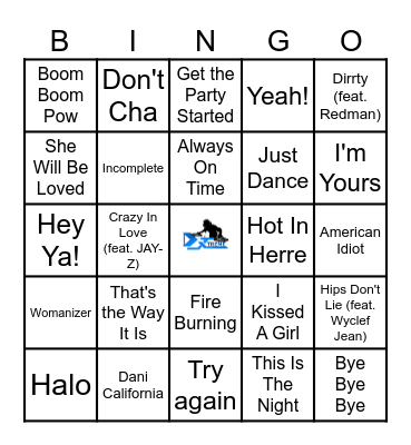 2000's Music Bingo Card