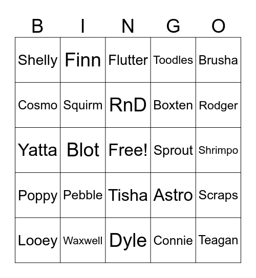 Dandy's World Twisted Bingo (Every All Year Round Twisted) Bingo Card