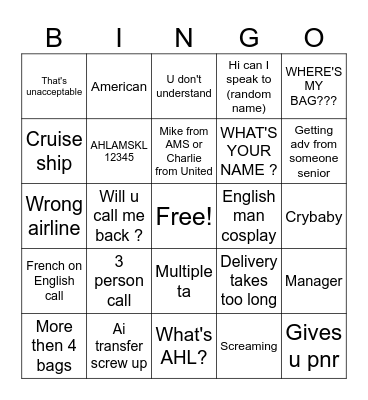 B A S Bingo Card