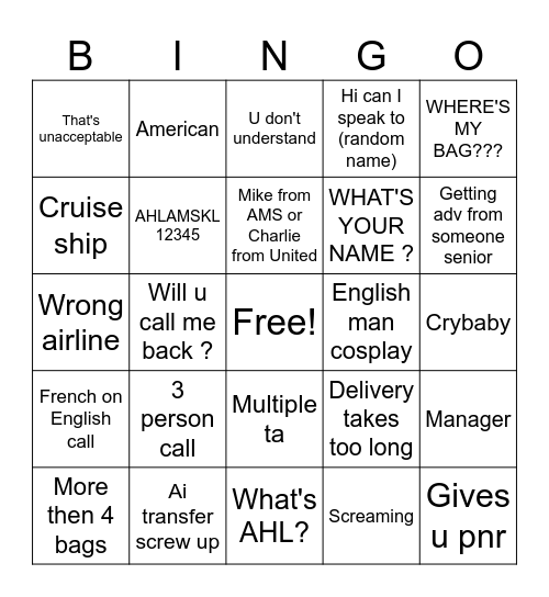B A S Bingo Card