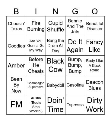 Game 1  - "Wow, that's a lot of Steely Dan" Bingo Card
