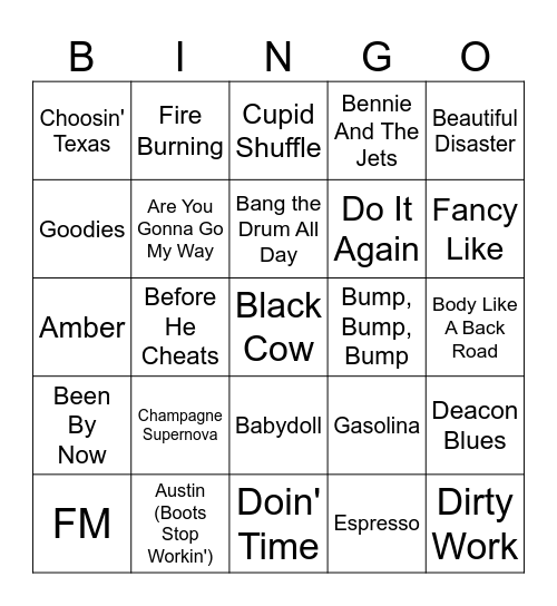 Game 1  - "Wow, that's a lot of Steely Dan" Bingo Card
