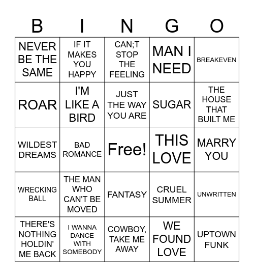 DAILY MIX Bingo Card