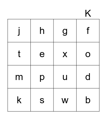 B I N G O Bingo Card