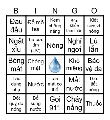 Bổ sung nước/Nóng Bingo Card