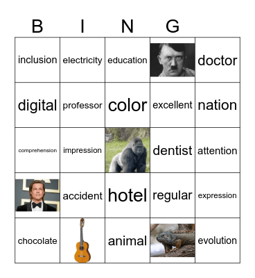 Cognates Bingo Card