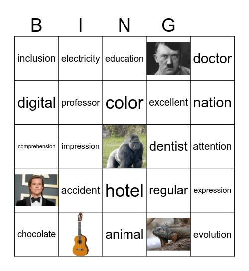 Cognates Bingo Card