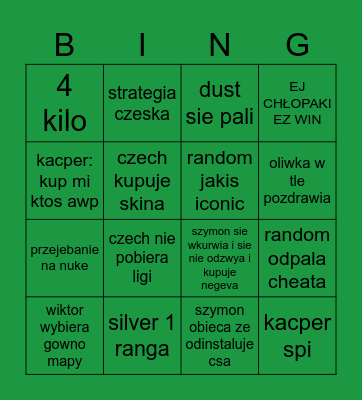 bosman bingo Card