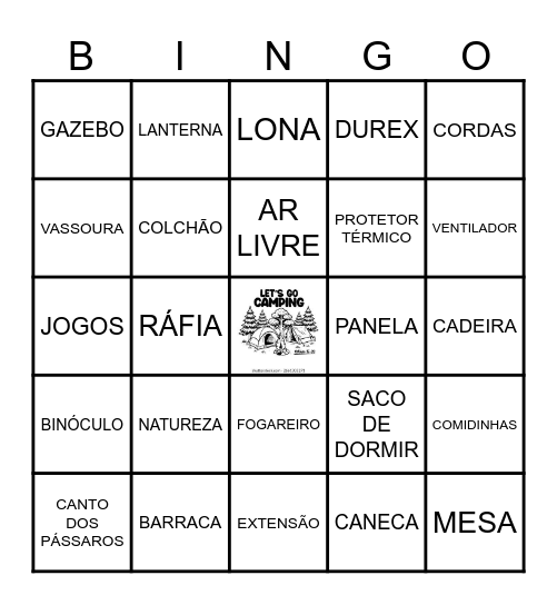 BINGO DO ACAMPAMENTO Bingo Card