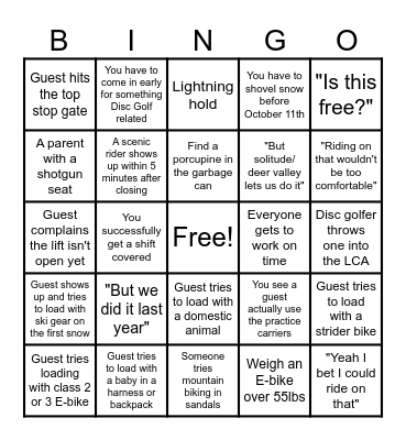 Brighton Bingo - Summer slam edition Bingo Card
