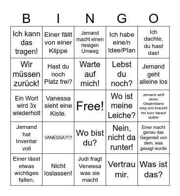 PEAK Bingo Card