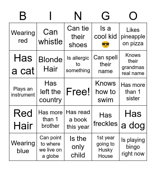 Husky House Bingo! Bingo Card