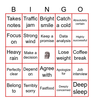 B I N G O! Bingo Card