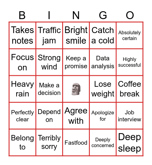 B I N G O! Bingo Card