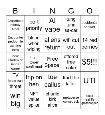 2026 year bingo bongo Bingo Card