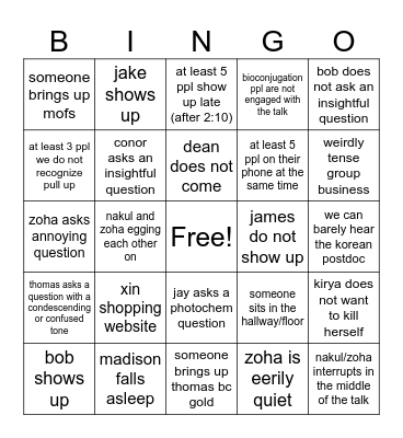 8/24/26 bingo Card