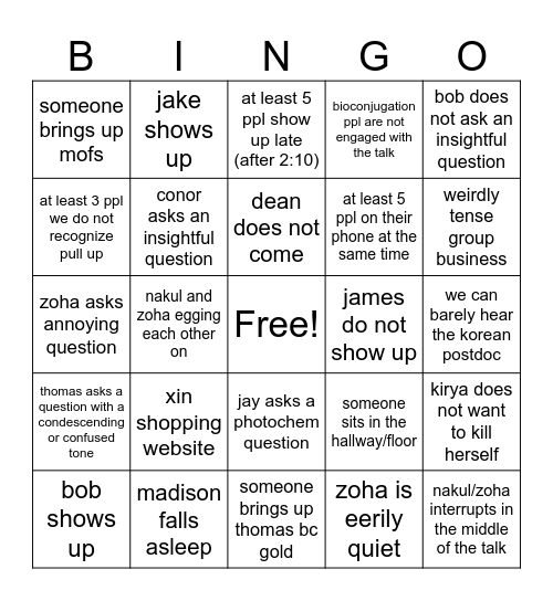 8/24/26 bingo Card