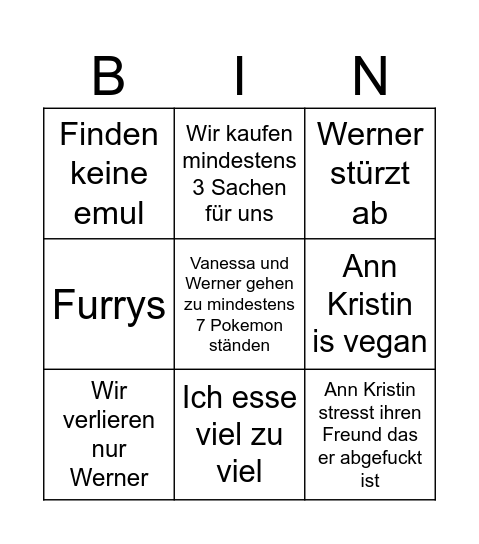 Gamescom Bingo Card