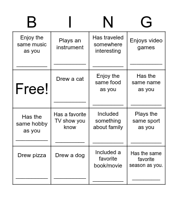 Find Someone Who... Bingo Card