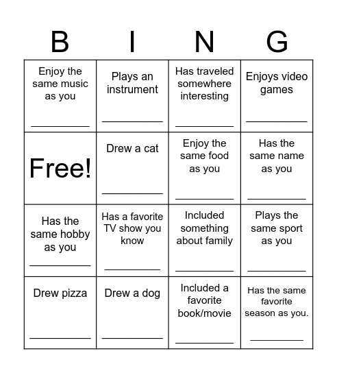 Find Someone Who... Bingo Card