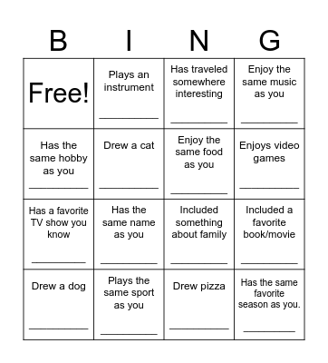 Find Someone Who... Bingo Card