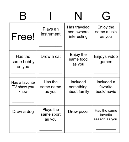 Find Someone Who... Bingo Card