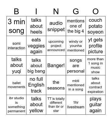 SOYLO Bingo Card