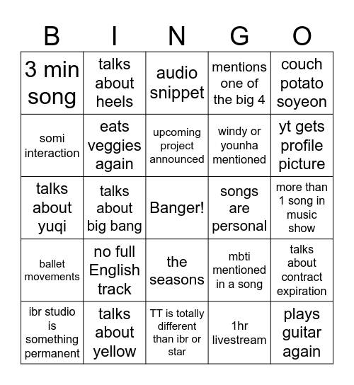 SOYLO Bingo Card