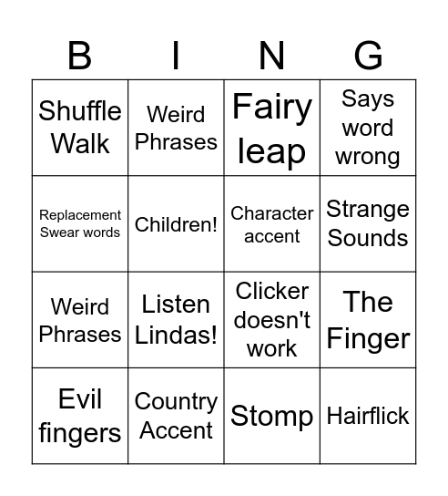 HEATON BINGO Card