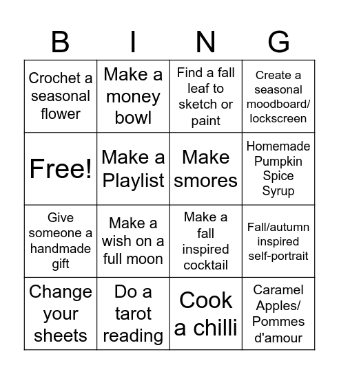 Autumn Bingo #3 Bingo Card