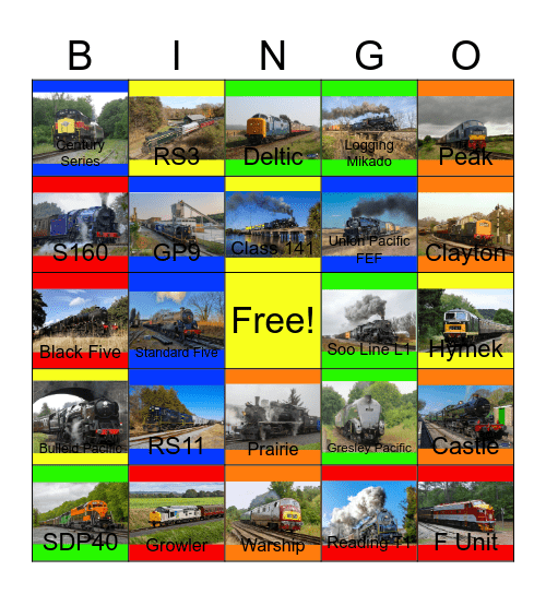 The Oregon Coast Scenic Railroad and other Heritage Railroads that I would like to drive a steam locomotive while Laurie passed away one day Bingo Card