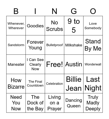 Beat Drop Bingo Card