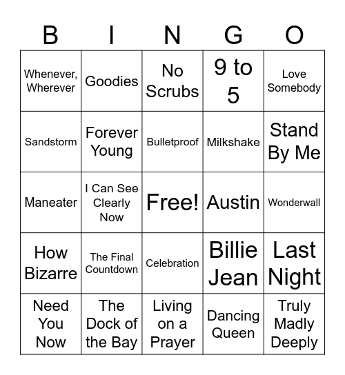 Beat Drop Bingo Card