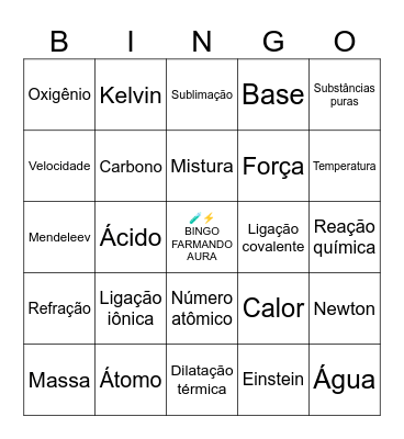 🧪⚡ BINGO — FARMANDO AURA Bingo Card