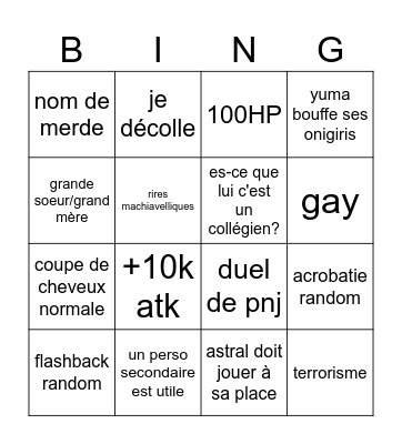 yu-gi-oh Bingo Card