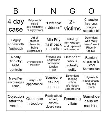 Magica's AA2 Bingo Card
