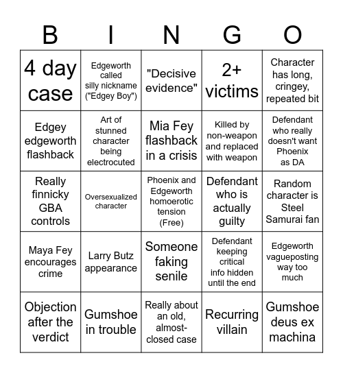 Magica's AA2 Bingo Card