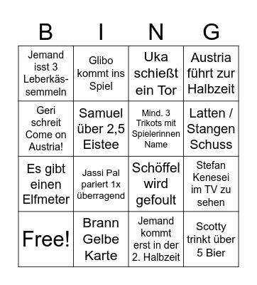 FAK Bingo Card