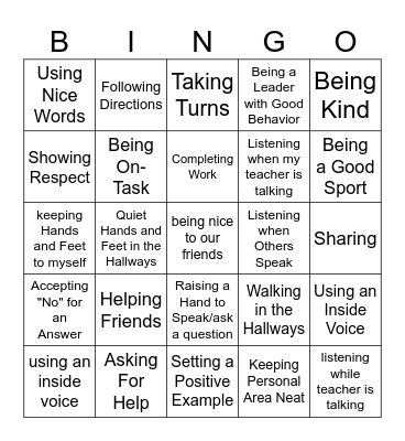 JAVIAN'S Good Behavior Bingo! Bingo Card