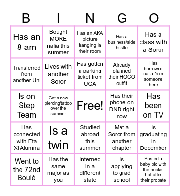 Ivy League Connections Bingo Card