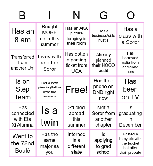 Ivy League Connections Bingo Card