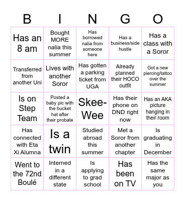 Ivy League Connections Bingo Card