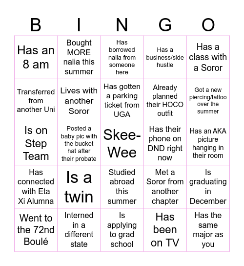 Ivy League Connections Bingo Card